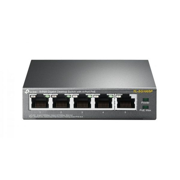 TP-LINK TL-SG1005P Não-gerido Gigabit Ethernet (10-100-1000) Power over Ethernet (PoE) Preto
